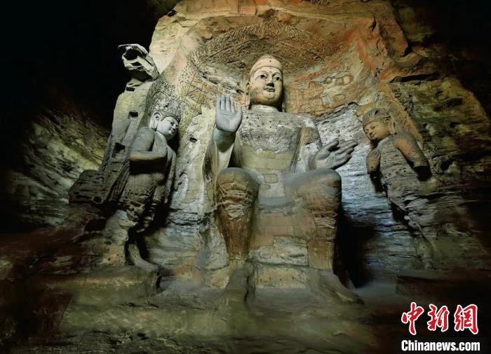 云岡石窟規(guī)模最大的洞窟第3窟。