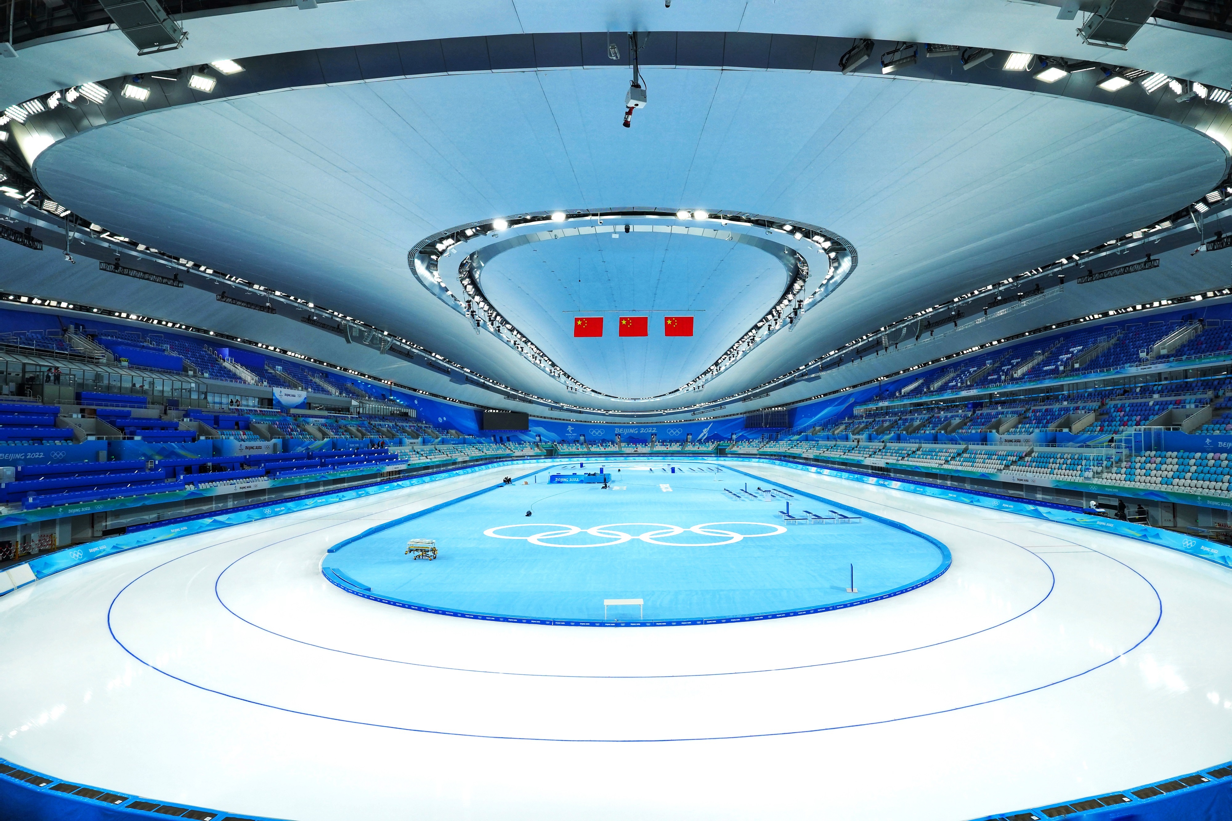 △國家速滑館，2022年1月4日，習近平總書記到這里調研。(圖/總臺國廣記者李晉拍攝)