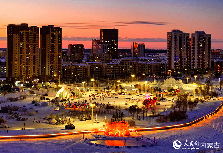 2024年12月20日拍攝的呼倫貝爾市城市越野滑雪公園景色（無(wú)人機(jī)照片）。王正攝