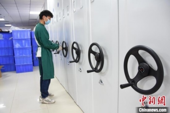 圖為鄭州大學(xué)人骨考古實(shí)驗(yàn)室內(nèi)的骨骼標(biāo)本庫。王宇 攝