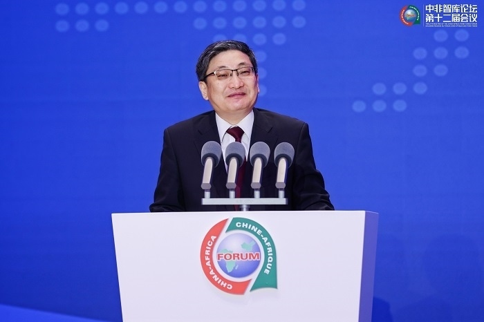 中國(guó)政府非洲事務(wù)特別代表劉豫錫在中非智庫(kù)論壇第十二屆會(huì)議開(kāi)幕式上發(fā)表致辭。浙江師范大學(xué)非洲研究院供圖