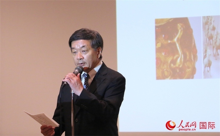 主辦方代表、富士美術(shù)館館長五木田聰致辭。（人民網(wǎng) 許可攝）