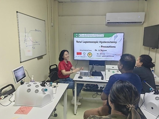 培訓(xùn)現(xiàn)場(chǎng)。第18期援圭亞那醫(yī)療隊(duì)供圖