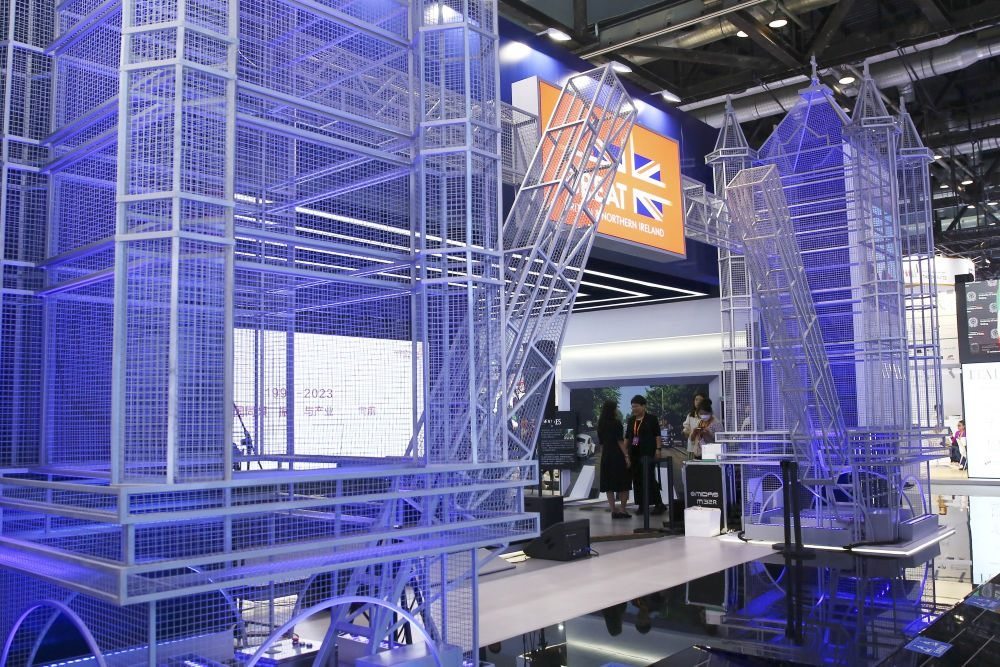 這是9月3日在國家會(huì)議中心綜合展區(qū)拍攝的英國展館。新華社記者 孫瑋彤 攝