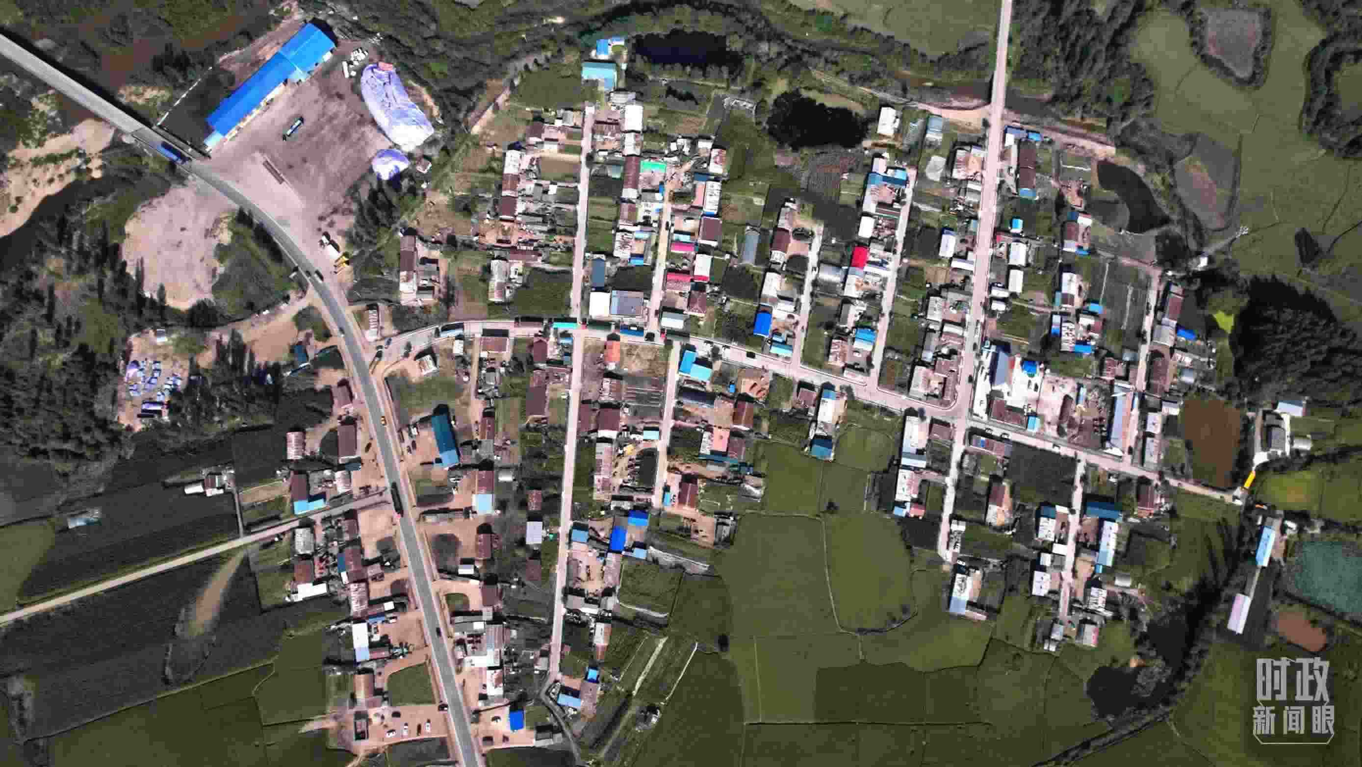 △9月7日，龍王廟村航拍。（總臺(tái)國(guó)廣記者李晉拍攝）