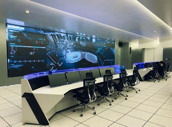 杭州奧體中心游泳館內(nèi)智慧可視化平臺(tái)。 圖片來源：場館建設(shè)方