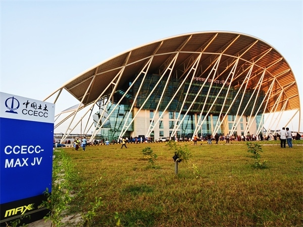 孟加拉國(guó)建筑面積最大鐵路車站——科考斯巴扎車站。中國(guó)土木工程集團(tuán)有限公司供圖