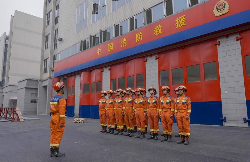 集結(jié)列隊。受訪者供圖