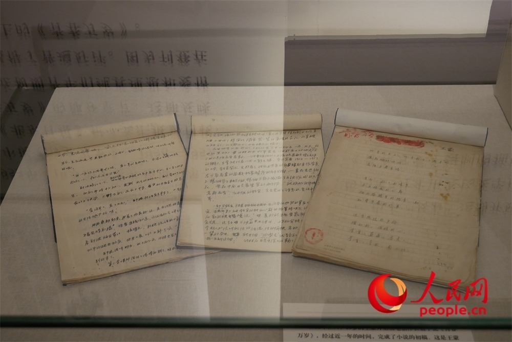 《青春萬(wàn)歲》手稿。人民網(wǎng)記者 韋衍行攝