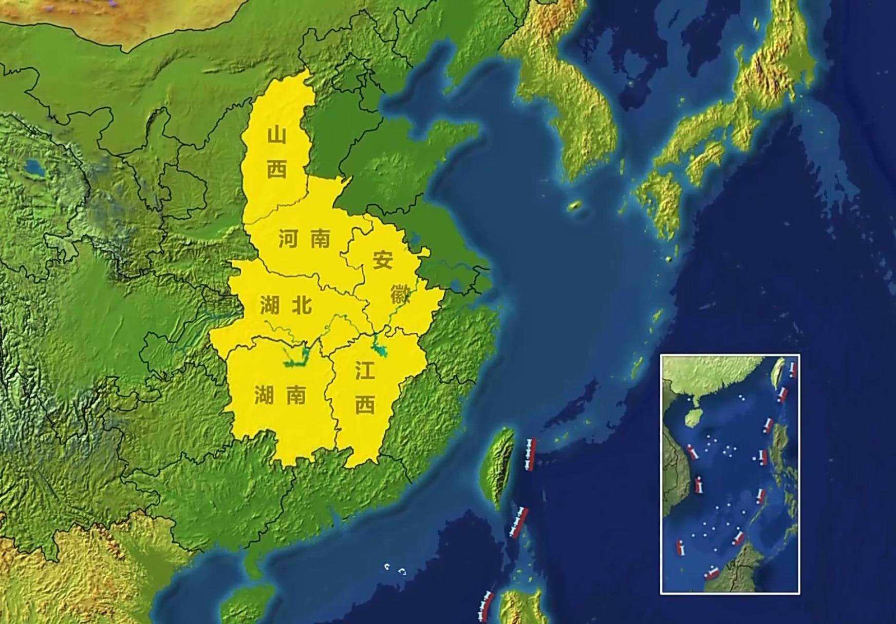 △中部地區(qū)包括晉皖贛豫鄂湘6省。