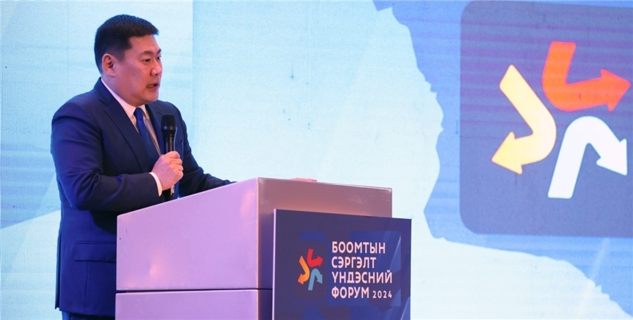 1.奧云額爾登總理致辭。圖片來源：蒙政府官網(wǎng)