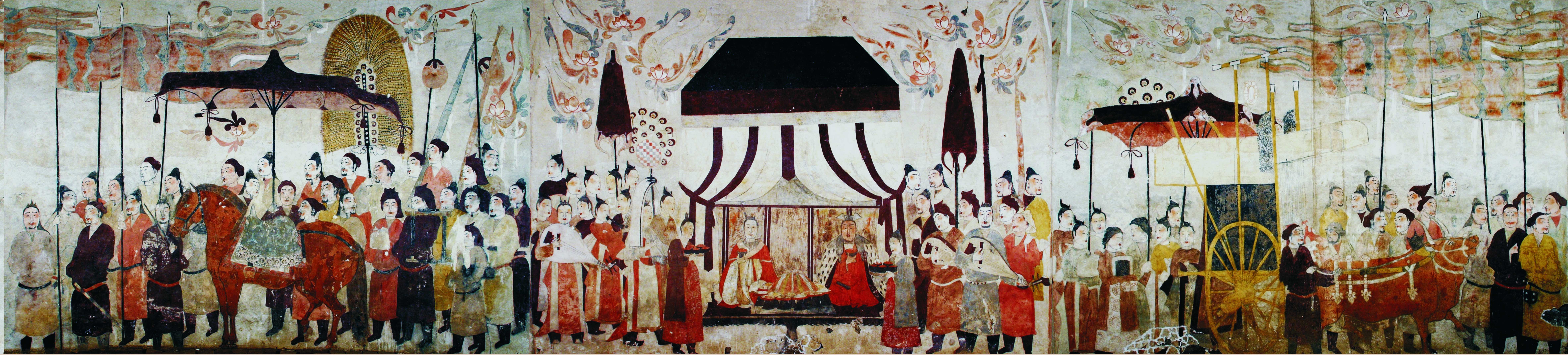 這是徐顯秀墓室壁畫(huà)展開(kāi)圖。太原北齊壁畫(huà)博物館供圖