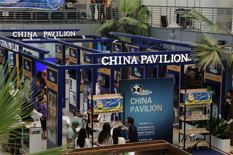 中國(guó)聯(lián)合展臺(tái)亮相阿拉伯廣播電視節(jié)。主辦方供圖