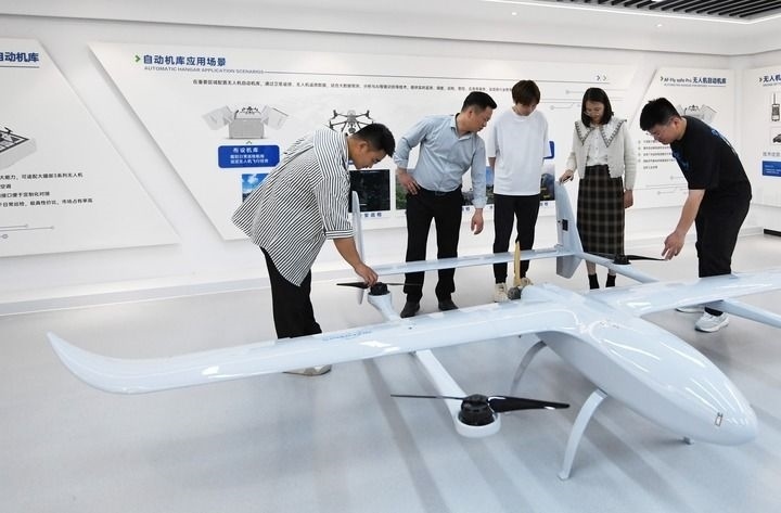 這是中科安飛（合肥）科技有限公司生產(chǎn)的無人機(jī)產(chǎn)品。（2024年5月16日攝）新華社發(fā)（郭如琦 攝）