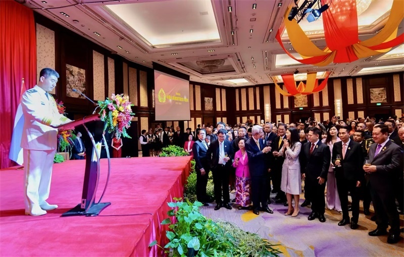 以上圖片均由使館提供，內容說明：駐泰使館舉行慶祝建軍97周年招待會現(xiàn)場。