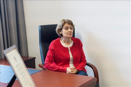 聯(lián)合國教科文組織前總干事伊琳娜·博科娃接受人民網(wǎng)采訪。人民網(wǎng) 常沙攝