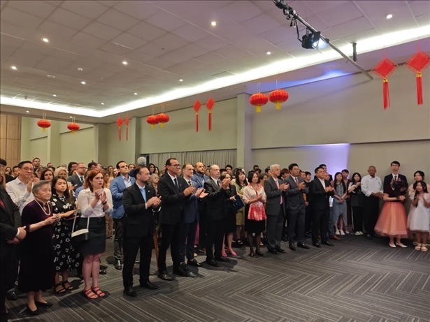 圖為招待會現(xiàn)場。 中國駐累西腓總領(lǐng)館供圖