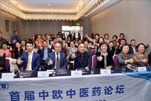 首屆中歐中醫(yī)藥論壇在布魯塞爾舉行，圖為論壇現(xiàn)場(chǎng)。（比利時(shí)浙江籍僑團(tuán)聯(lián)盟供圖）