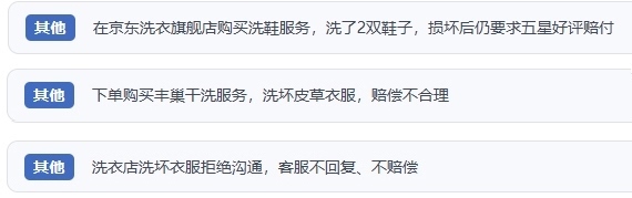 網(wǎng)友涉及互聯(lián)網(wǎng)洗滌服務的相關(guān)投訴問題。(“人民投訴”用戶投訴截圖)