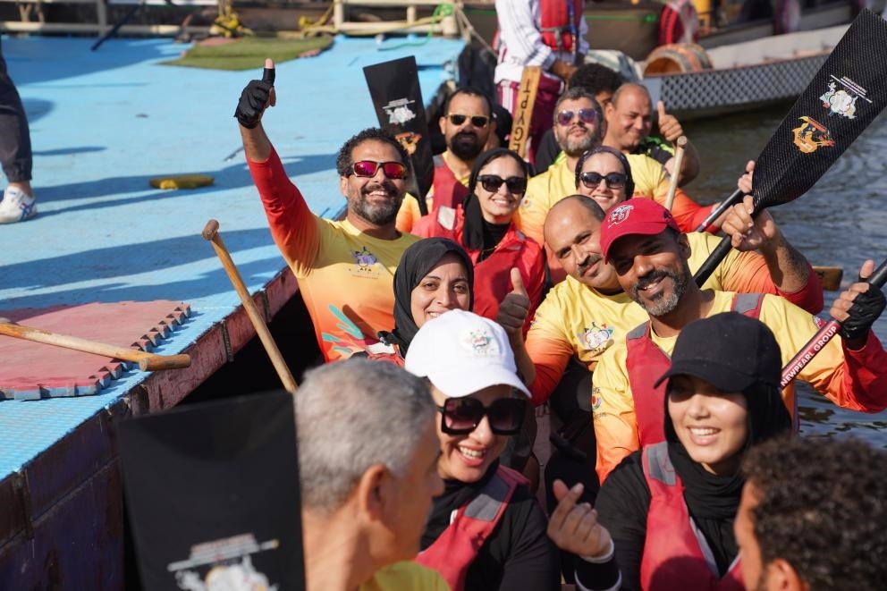 活動(dòng)現(xiàn)場(chǎng)龍舟競(jìng)技，共慶春節(jié)。開(kāi)羅中國(guó)文化中心供圖