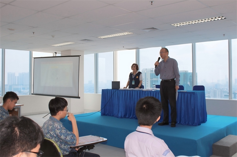 王思平參贊考前致辭。印尼雅加達(dá)華文教育協(xié)調(diào)機(jī)構(gòu)供圖