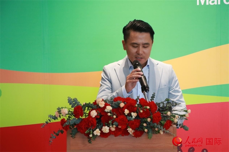 泰國華人青年商會(huì)會(huì)長刁刻佳發(fā)表講話。朱瀟逸攝