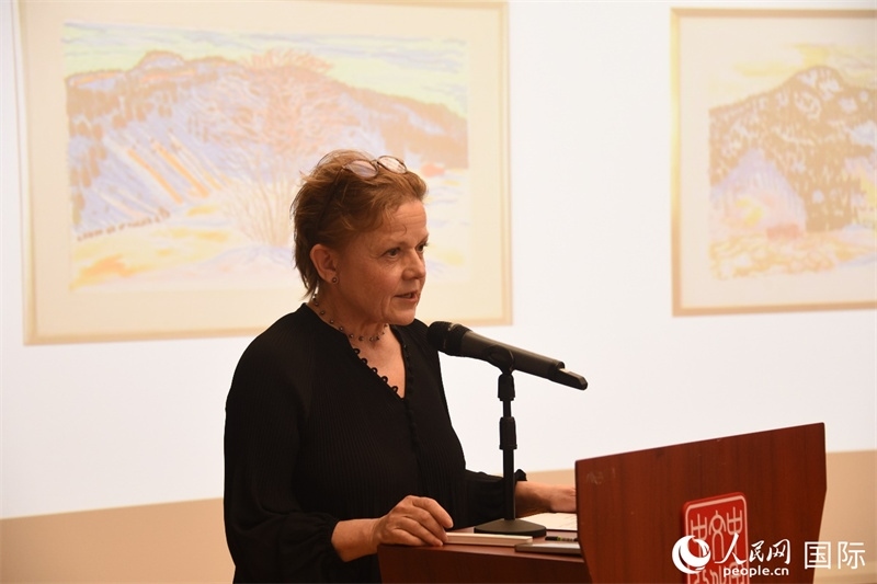 瑞典著名畫家比麗塔·穆爾的藝術(shù)講座。人民網(wǎng)記者 殷淼攝