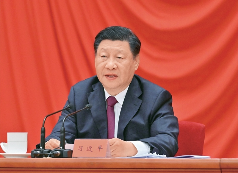 2022年5月10日，慶祝中國共產(chǎn)主義青年團(tuán)成立100周年大會(huì)在北京人民大會(huì)堂隆重舉行。中共中央總書記、國家主席、中央軍委主席習(xí)近平在大會(huì)上發(fā)表重要講話。 新華社記者 岳月偉/攝