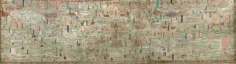 莫高窟第61窟內(nèi)的《五臺(tái)山圖》。